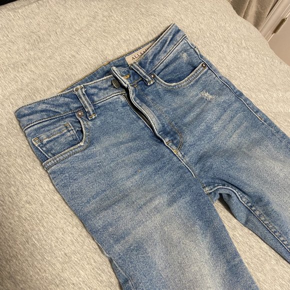 AllSaints Stilt Vintage Jeans | Blue Mid Indigo Skinny Straight Leg | Size 25 - Picture 4 of 9